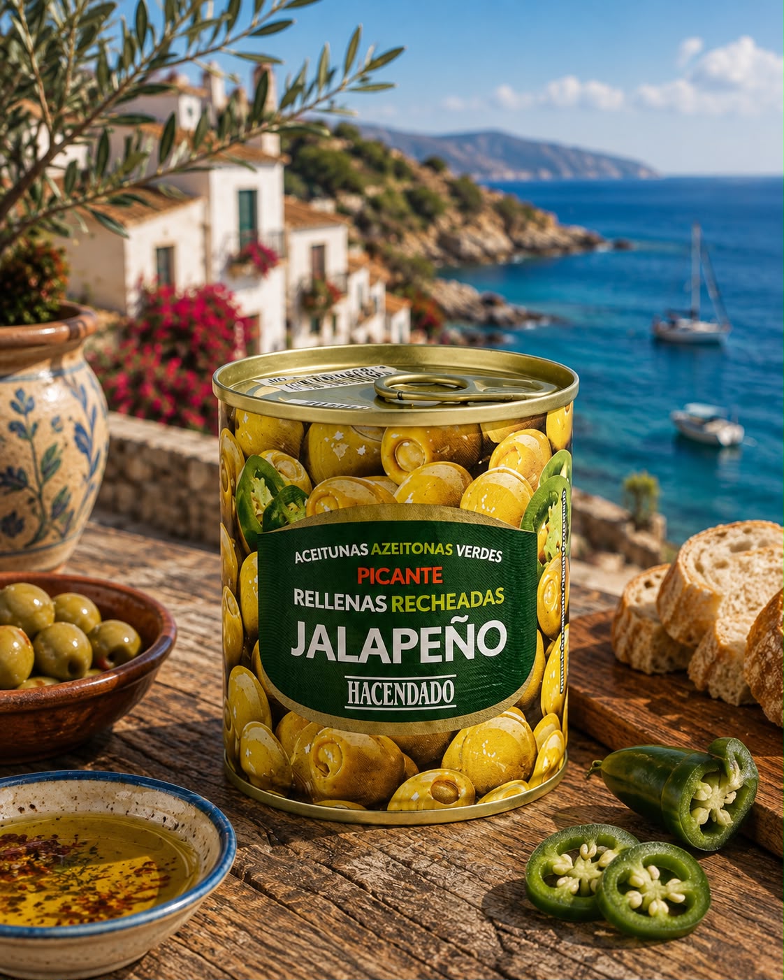 Hacendado Jalapeño – pikantne zielone oliwki nadziewane jalapeño 200 g