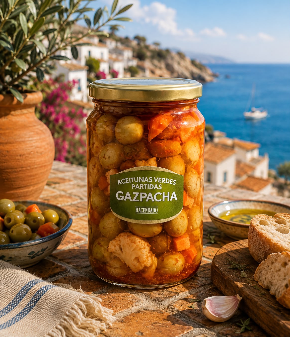 Gazpacha Hacendado – zielone oliwki łamane z warzywami 700 g