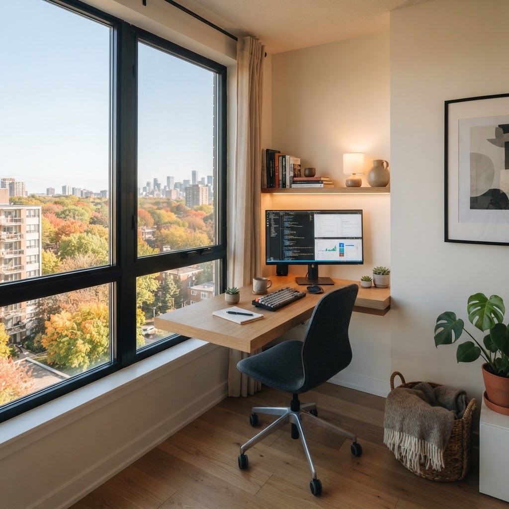 Designing a 'Digital Nomad' Workspace in Small Canadian Apartments