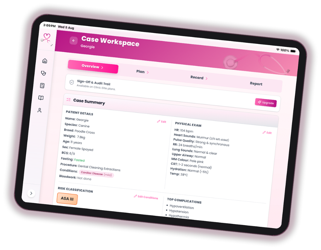 The Pink Stethoscope App — case workspace