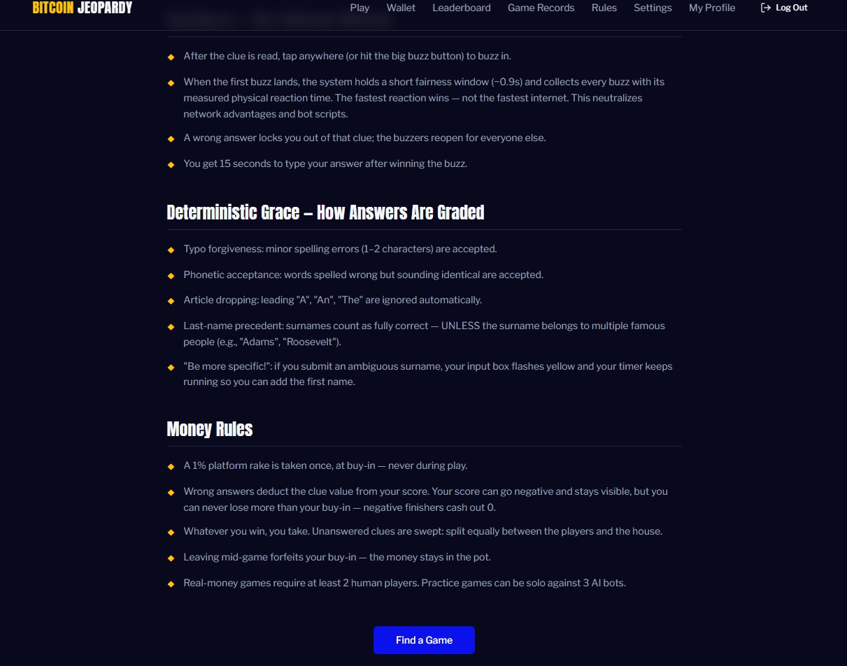 Bitcoin Jeopardy