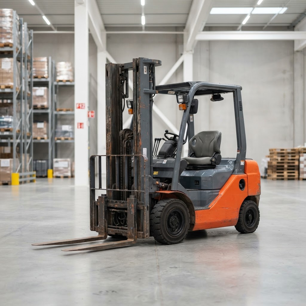 Neutral FurtherSales auction platform with forklifts and warehouse equipment as auction lots