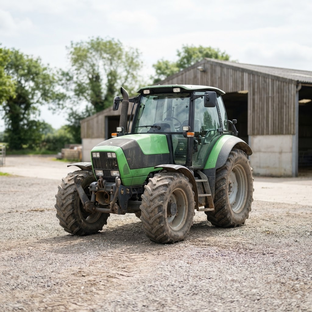 Neutral FurtherSales auction platform with tractors and agricultural machinery as auction lots