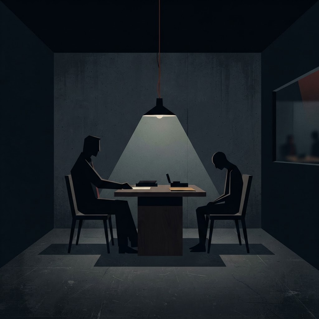 The Architecture of Confession: How Interrogation Room Design and Psychological Pressure Manufacture False Admissions — The Interrogation Room | The Evidence Log