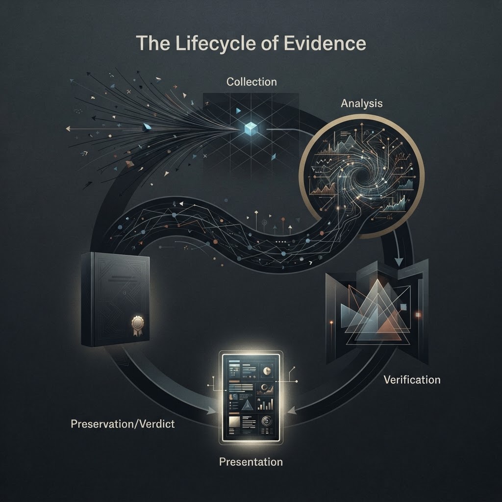 From Scene to Verdict: The Fragile Lifecycle of Evidence — The Lifecycle of Evidence | The Evidence Log