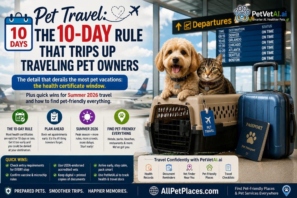Traveling With Your Pet in 2026: The Complete Pre-Trip Checklist (And How to Find Pet-Friendly Everything)
