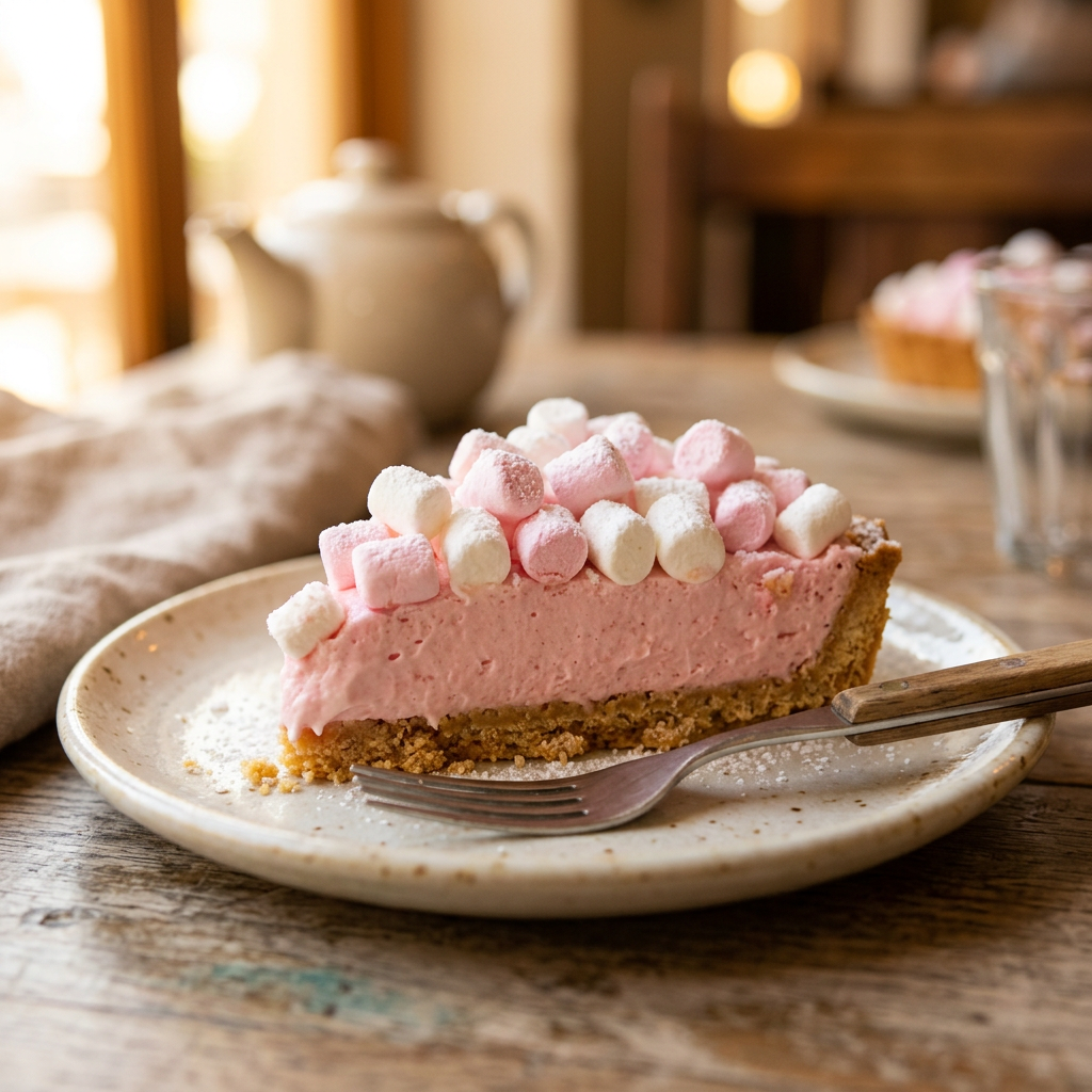 Classic Pink and White Marshmallow Tart
