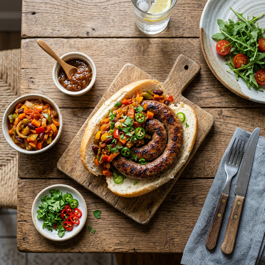 Traditional Chakalaka Boerewors Roll