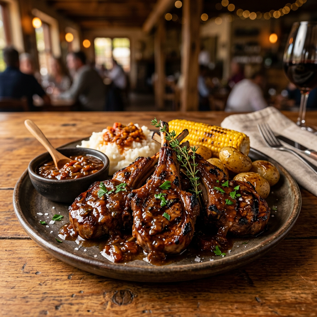 Traditional Braai Lamb Chops with Monkey Gland Sauce