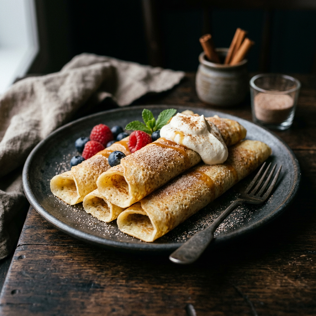 Classic South African Cinnamon Sugar Pannekoek