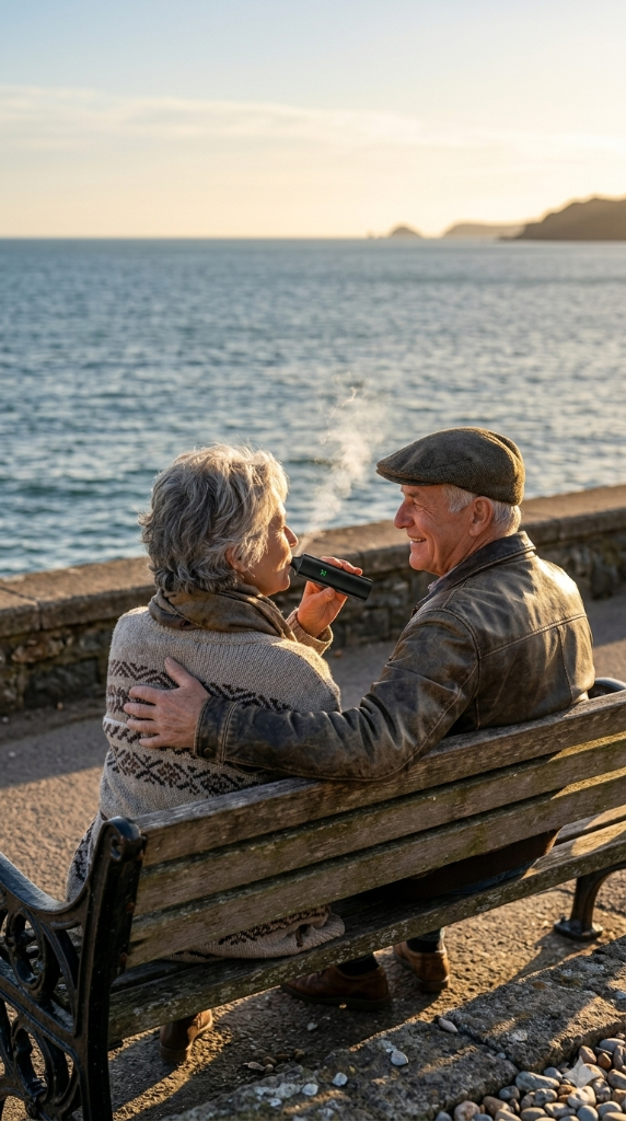 Elderly couple using a medical cannabis TED (Thermal Extraction Device)