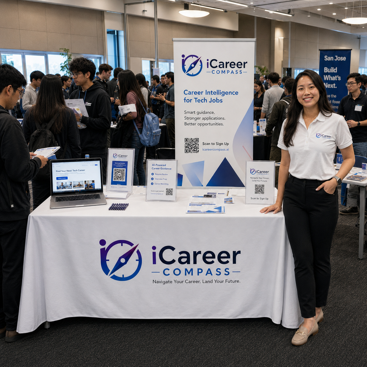 iCareer Compass booth at a career fair