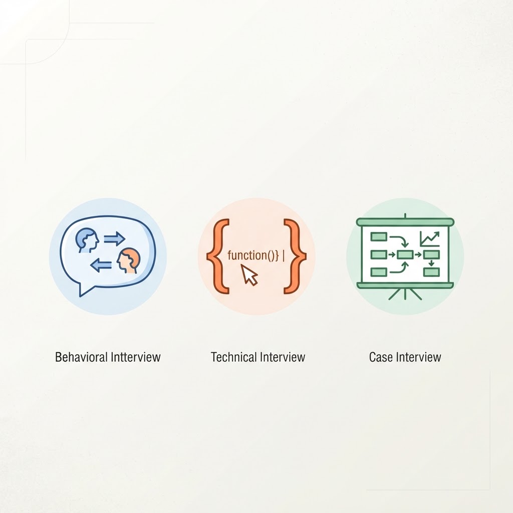 The three types of interviews and how each is scored