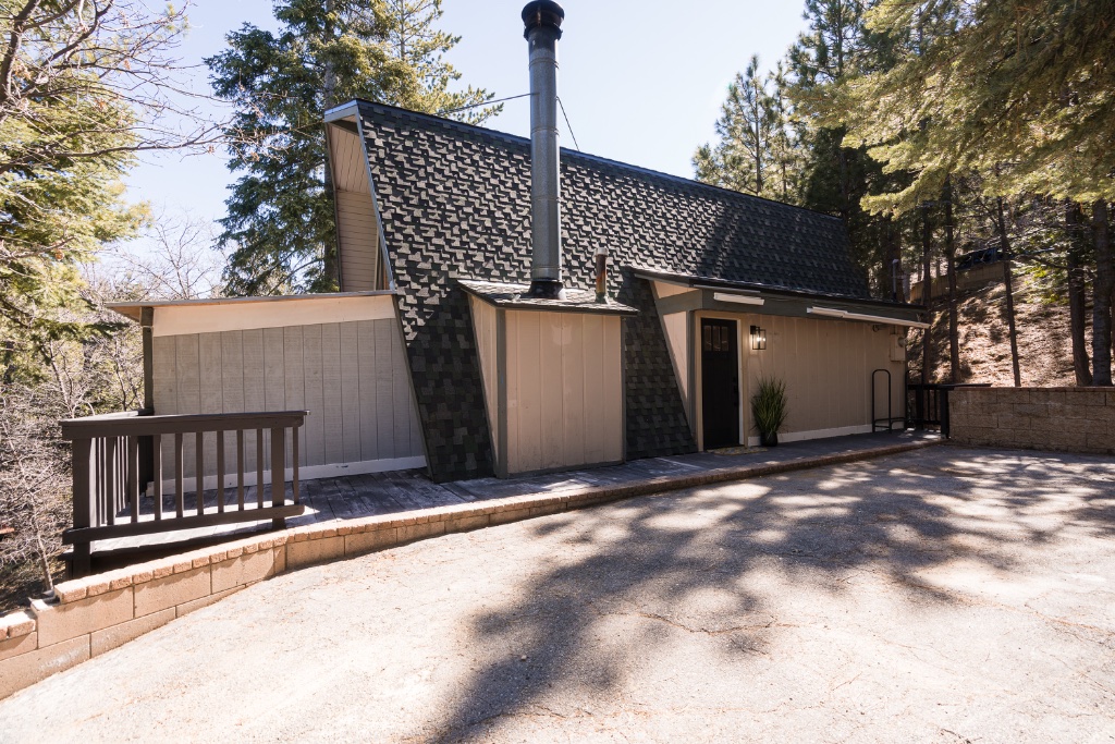 Two-story home front exterior with lawn