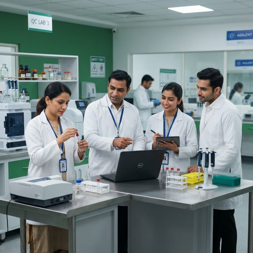 Indian QC team in laboratory