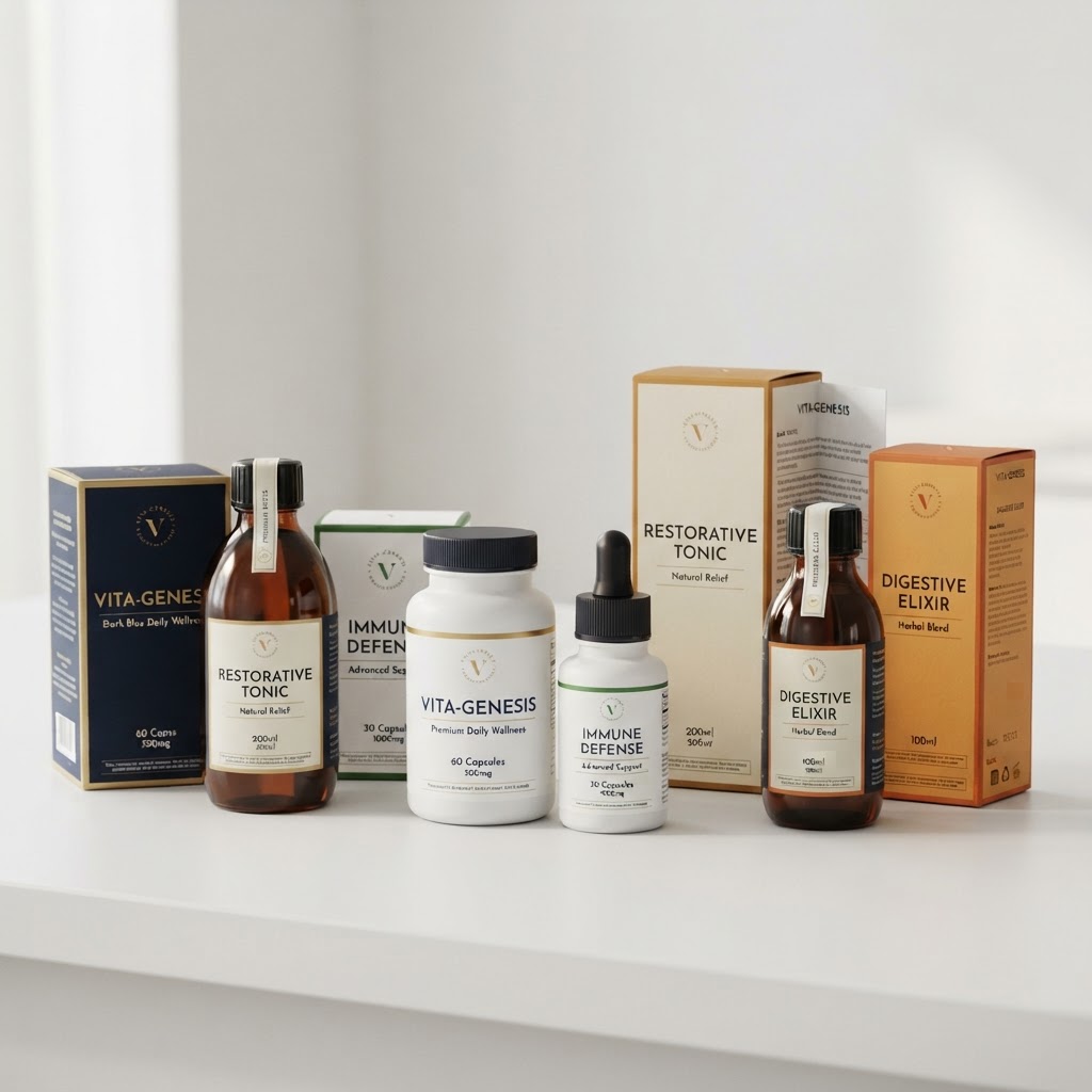 Premium packaging for herbal capsules and syrups