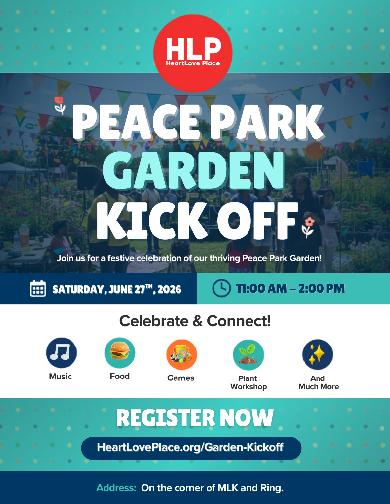Peace Park Garden Kick Off Flyer