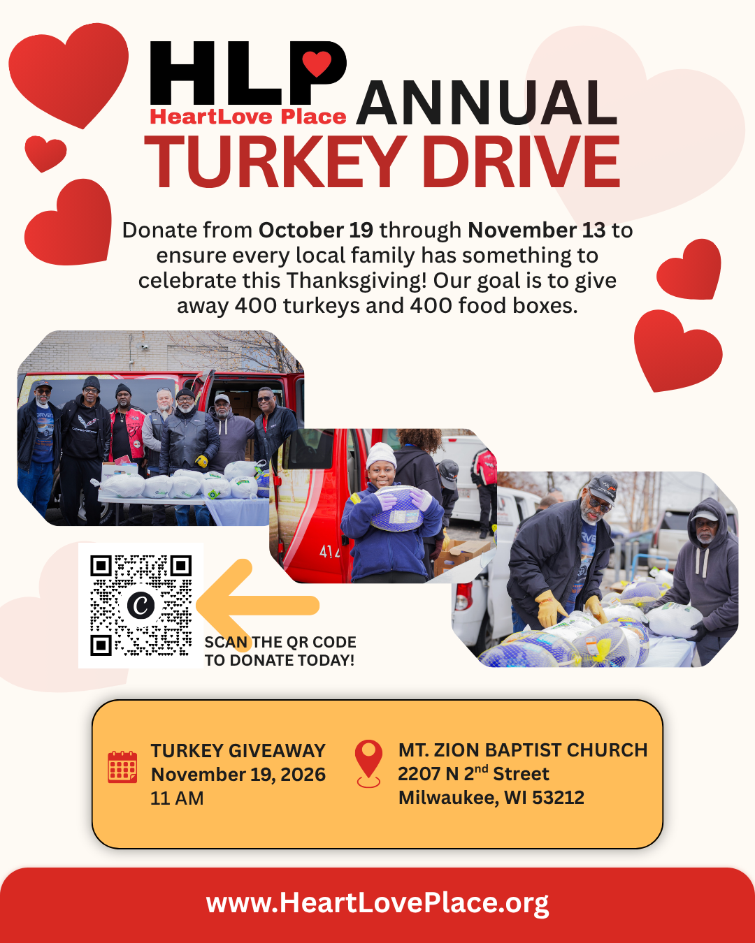 HLP's Annual Turkey Drive graphic