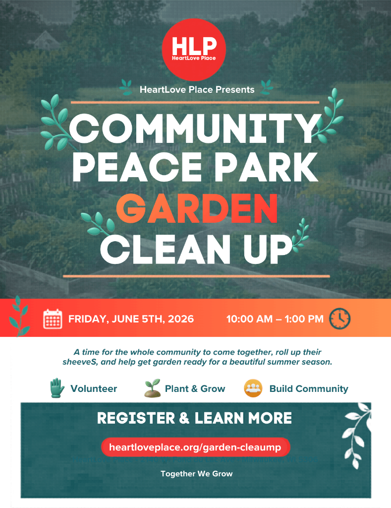 Community Peace Park Garden Clean Up Flyer