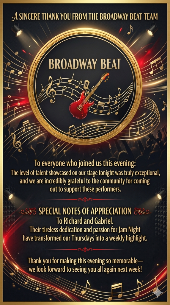 A Sincere Thank You From The Broadway Beat Team