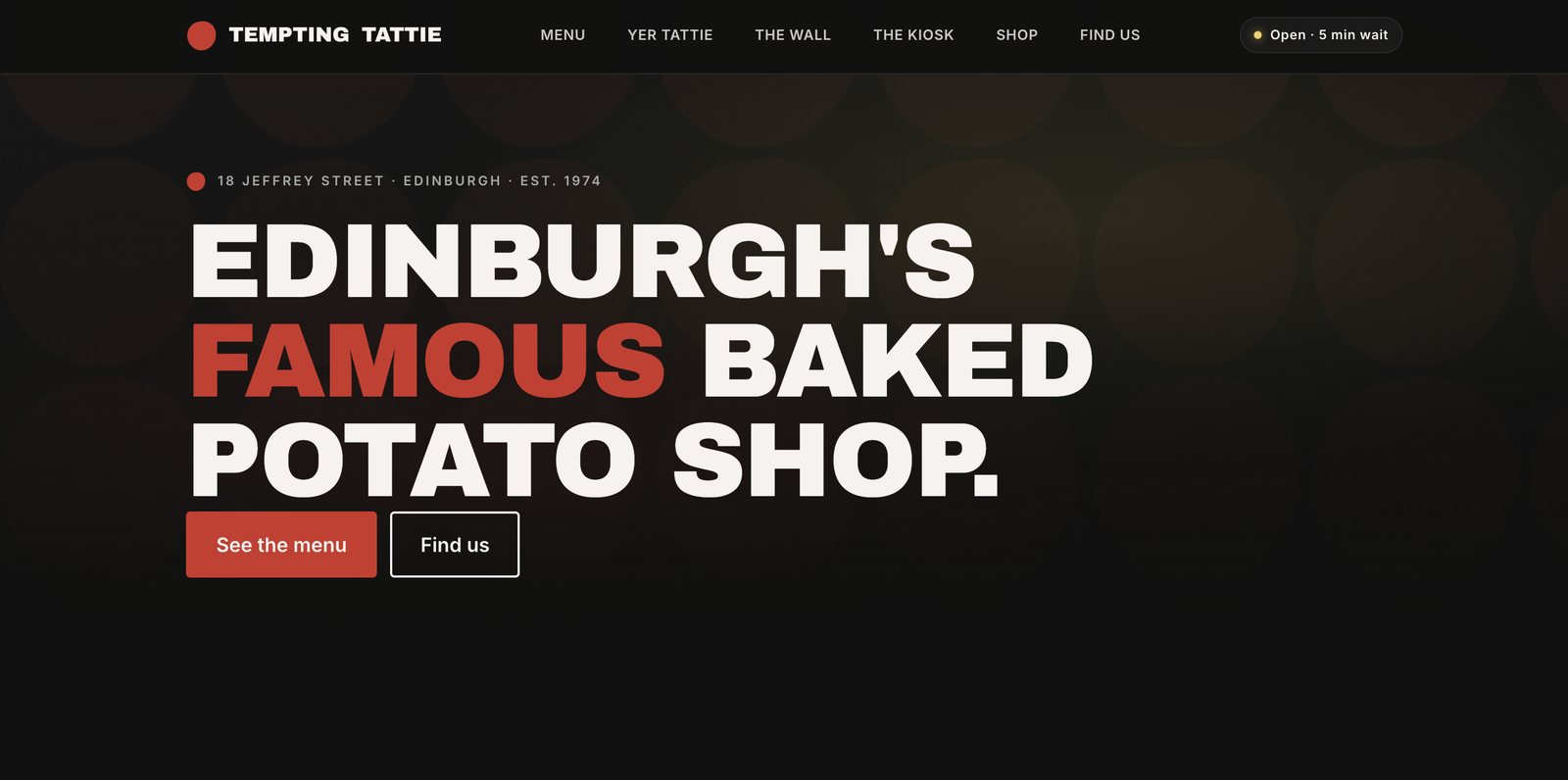 Tempting Tattie, Edinburgh — live client site