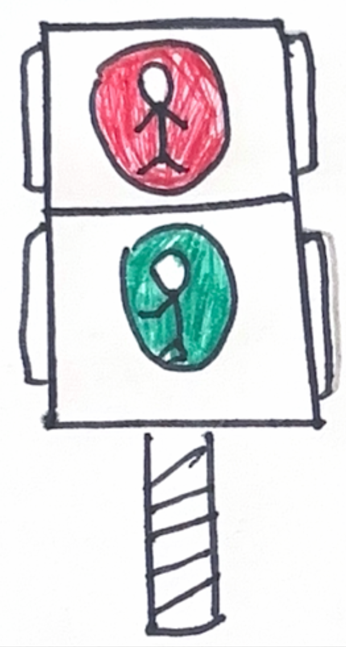 Ilustração de semáforo de pedestre