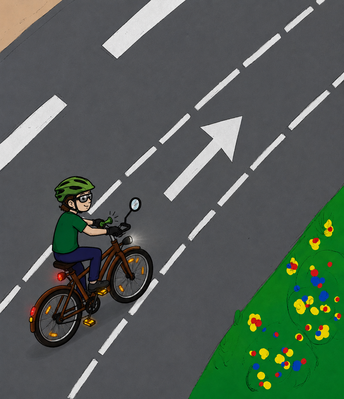 Ilustração de ciclofaixa