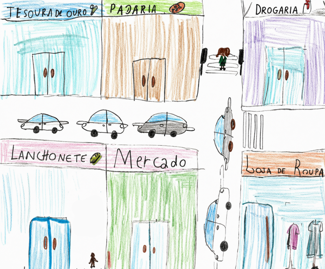Ilustração de via urbana