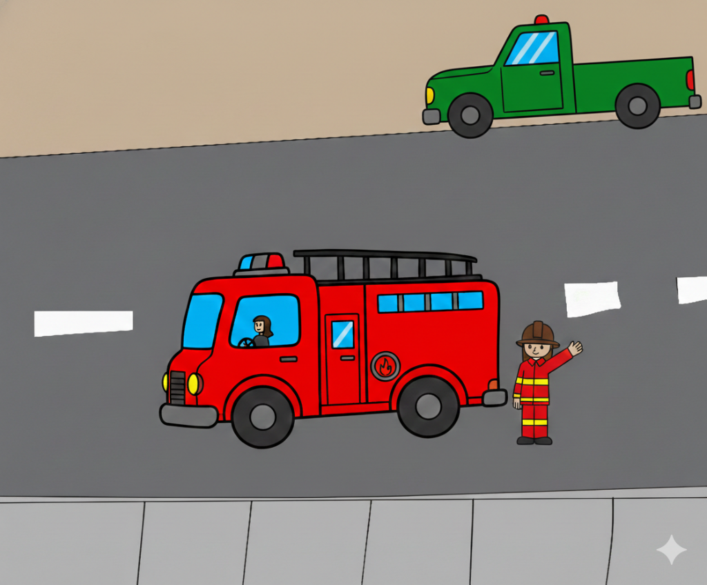 Ilustração de caminhão de bombeiro