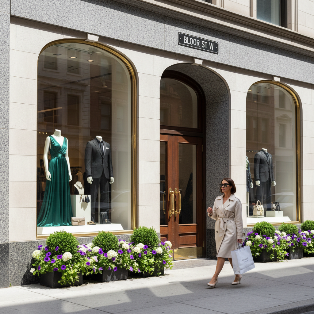 Luxury boutique storefront on Bloor Street in Yorkville Toronto