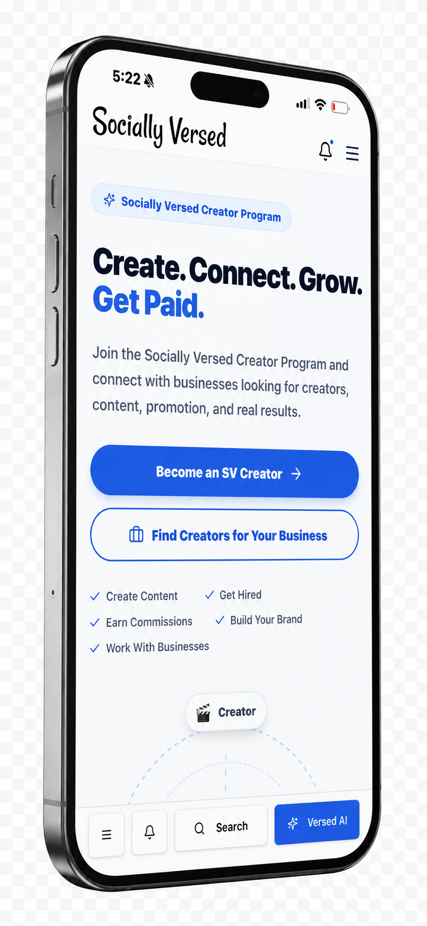 Socially Versed app — Creator program