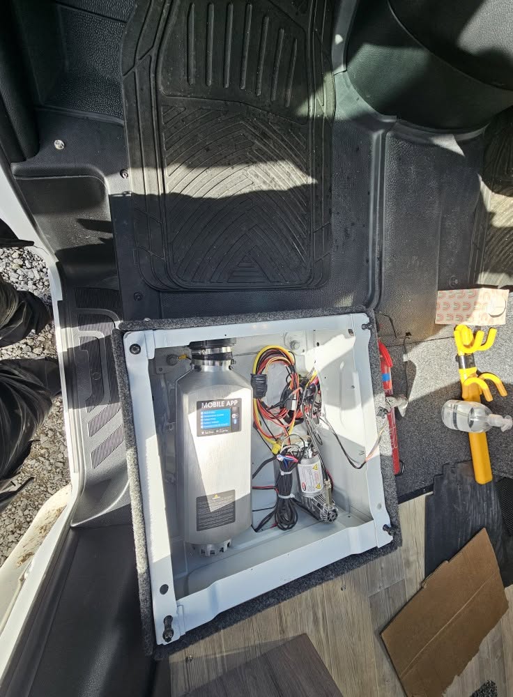 Underfloor diesel heater installation in campervan by ALP Vans - mobile heater fitting service