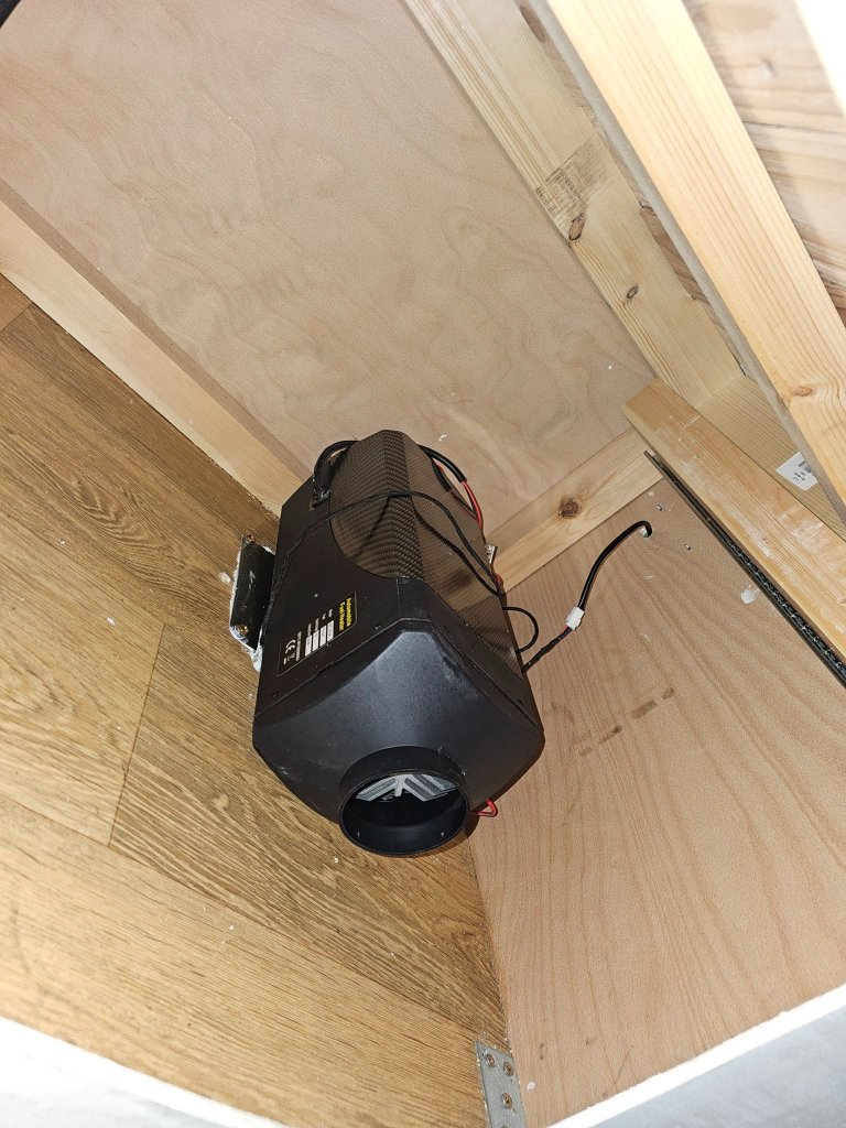 Diesel heater professionally fitted in campervan by ALP Vans - Autoterm heater installation UK