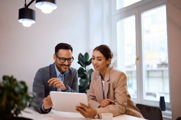 Employers collaborating in a modern office