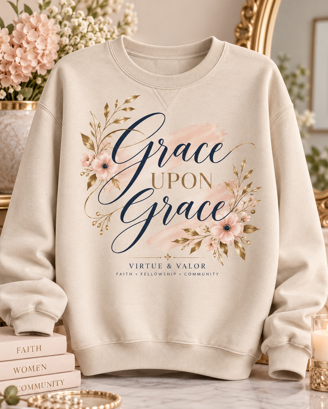 Virtue & Valor — Grace Upon Grace Sweatshirt