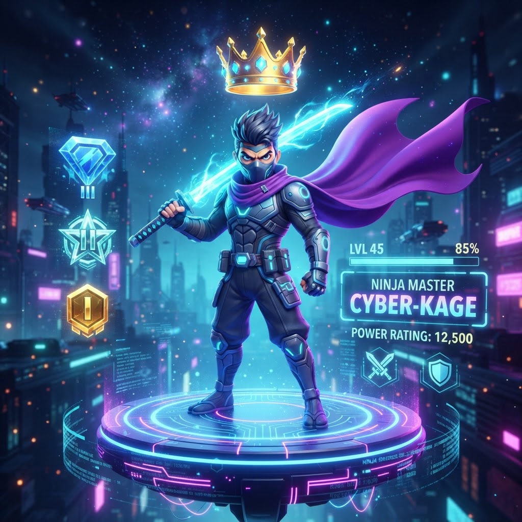 Epic battle avatar with legendary gear