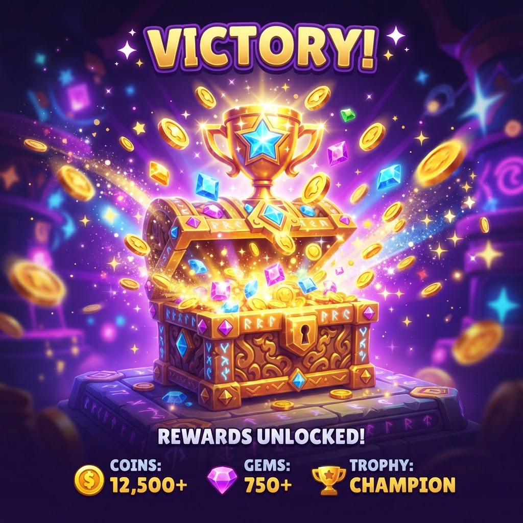 Treasure chest bursting with coins