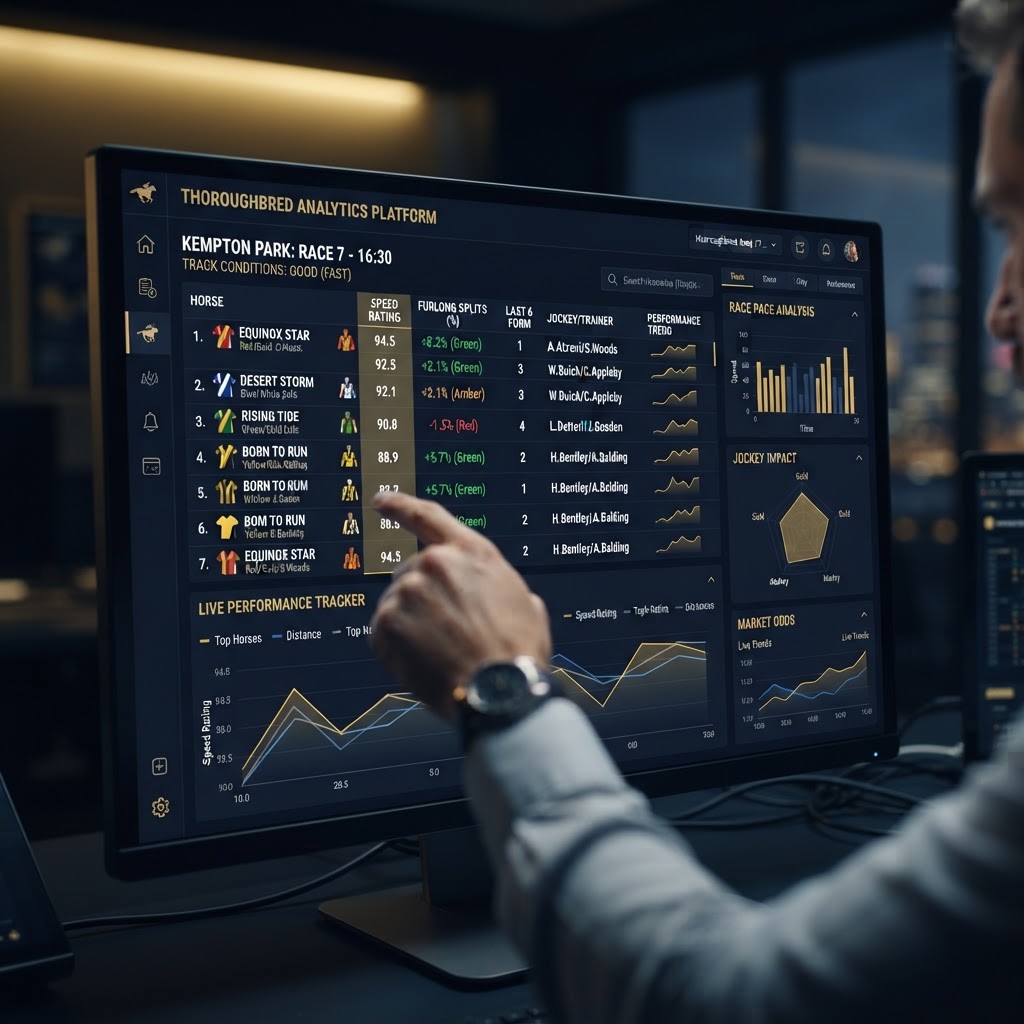 Live racecard with bespoke data metrics