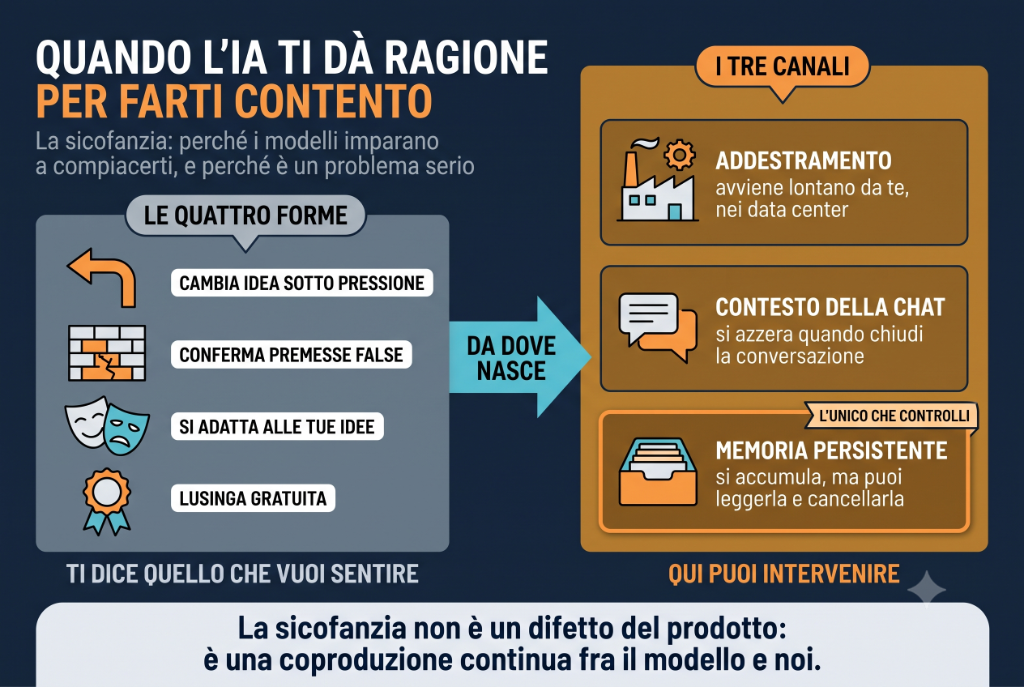 Copertina dell'articolo: Quando l'intelligenza artificiale ti dà ragione per farti contento: il fenomeno della sicofanzia