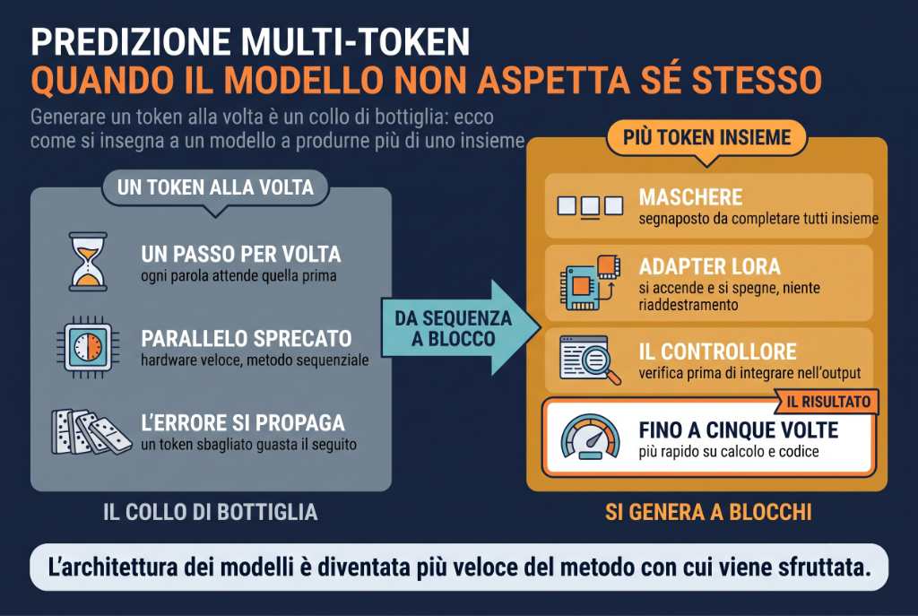 Copertina dell'articolo: La predizione multi-token: ripensare la generazione del linguaggio nei Large Language Model