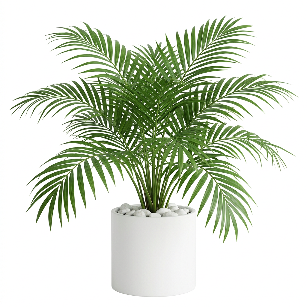 Parlor Palm in White Planter