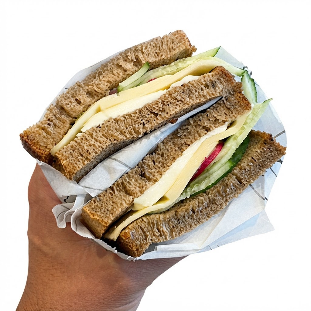 Cucumber and Radish Rye Sandwich