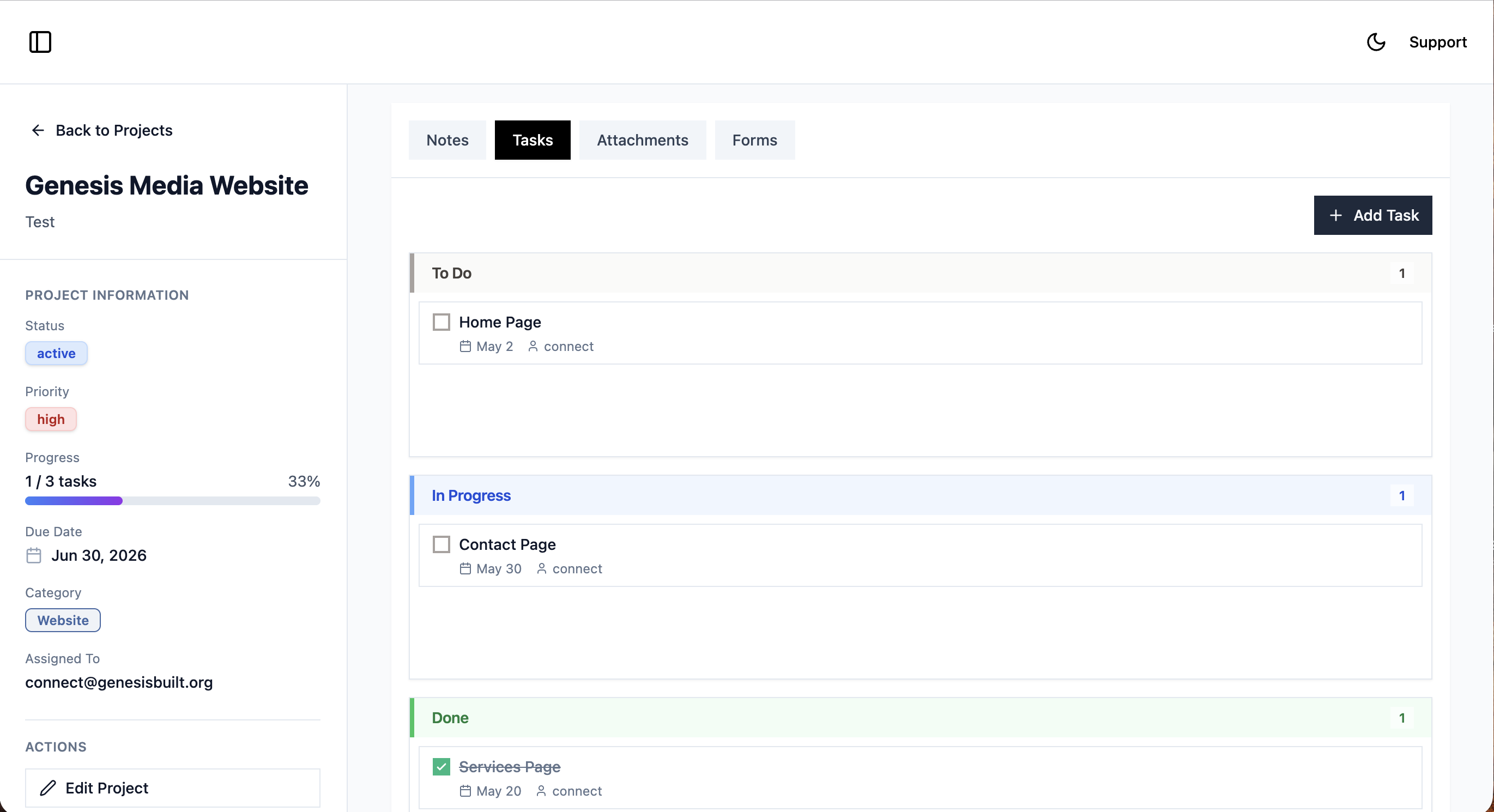 Detailed task management