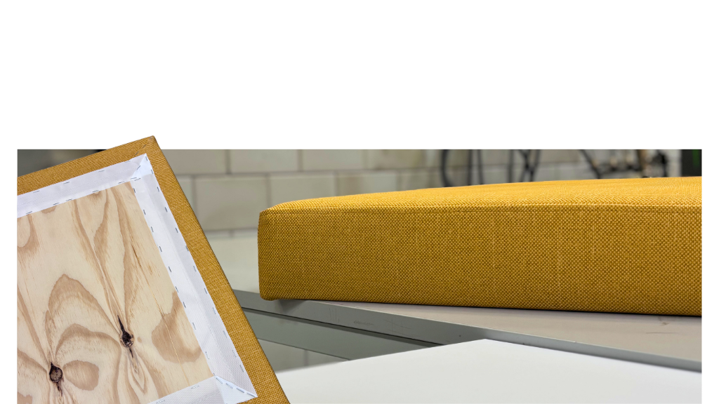 Kussens met houten plank