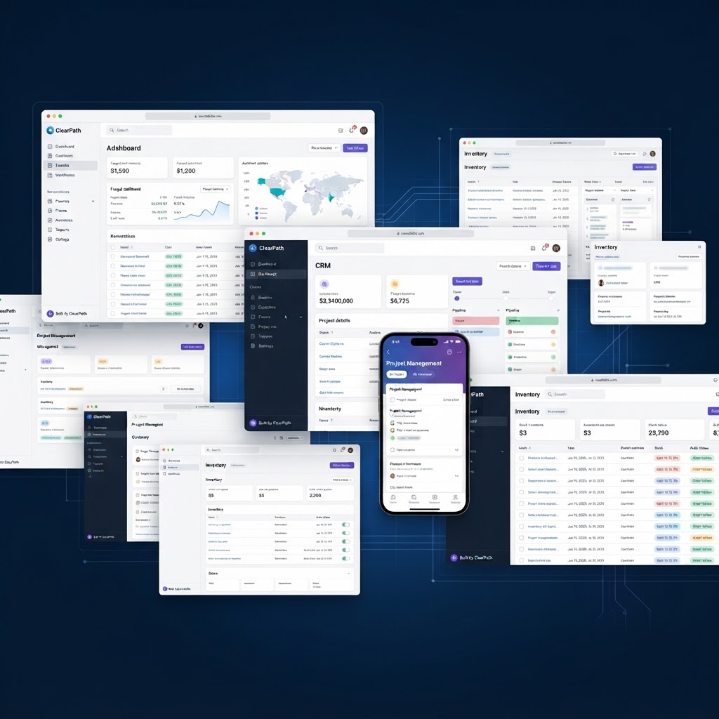 Custom software dashboards and mobile apps built by ClearPath