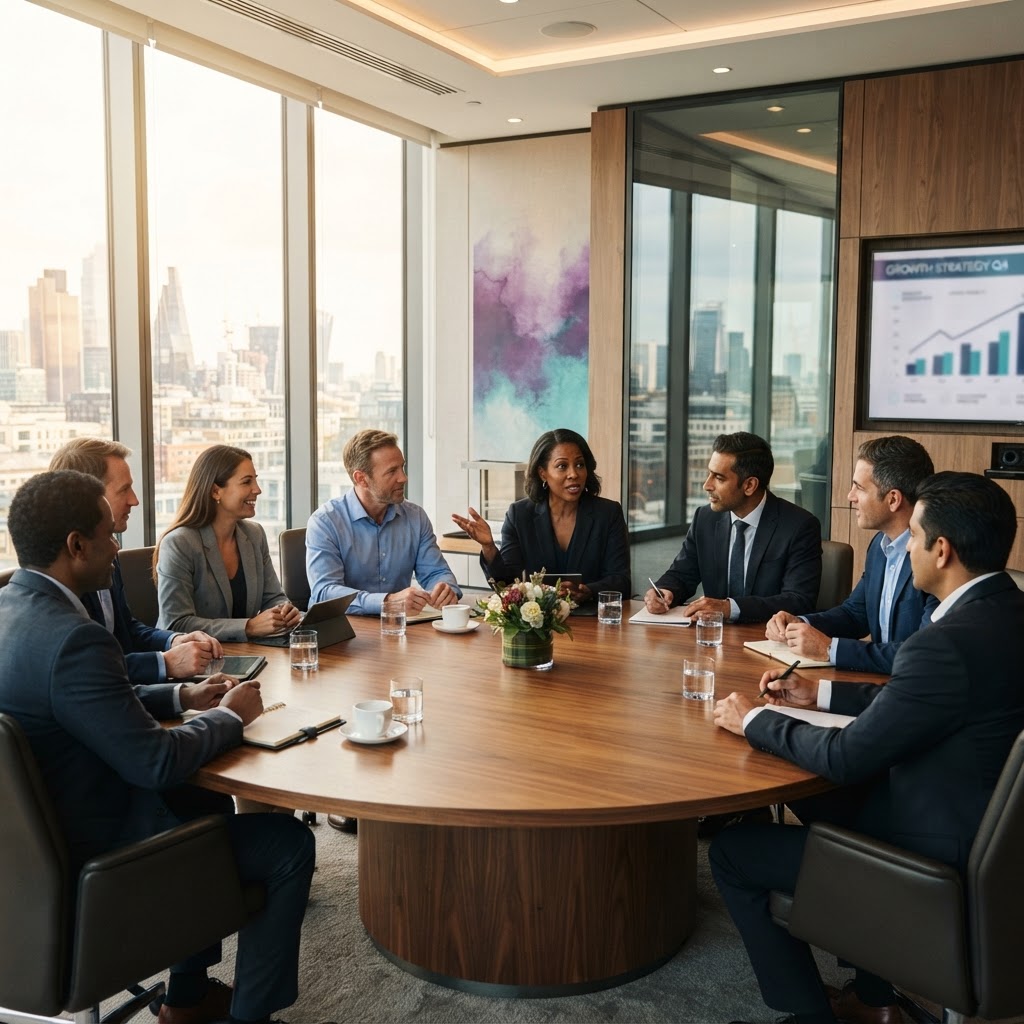 Executives meeting around a round table