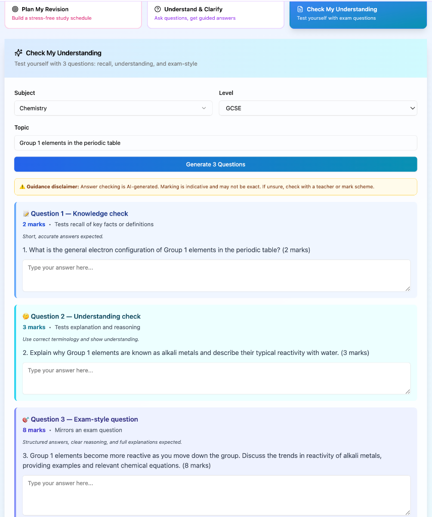 Buddy 4 Study - Check My Understanding screenshot