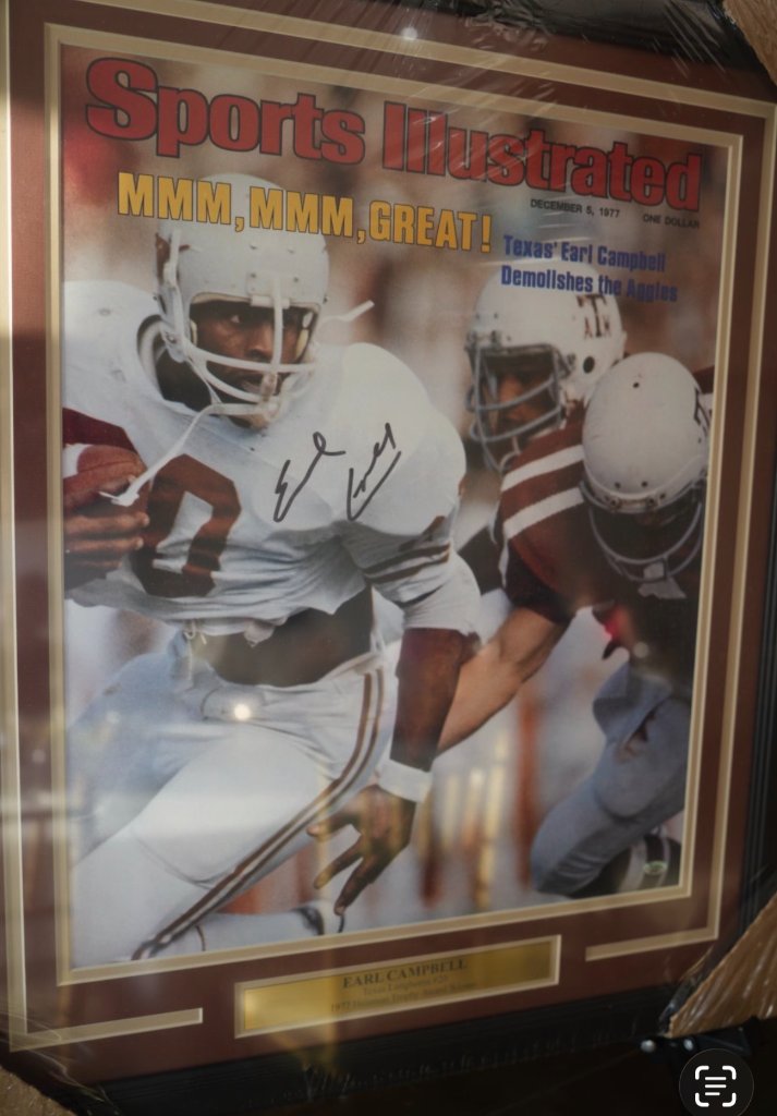 Signed Sports Illustrated Earl Campbell cover