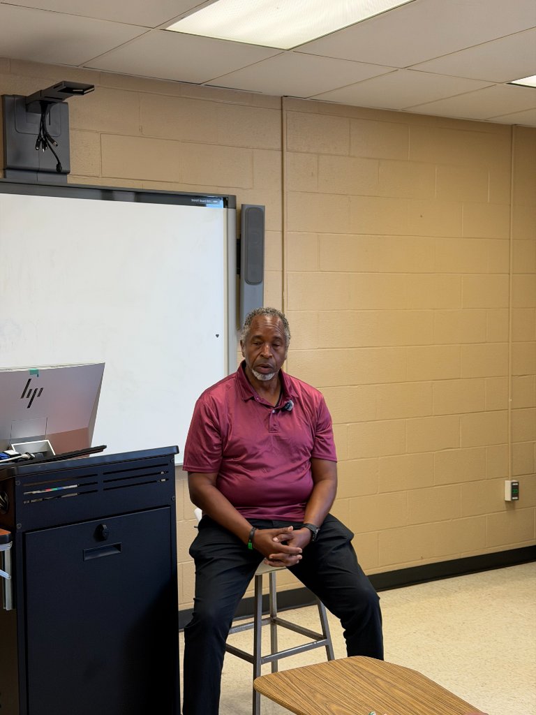 Instructor in the classroom before the cook-off