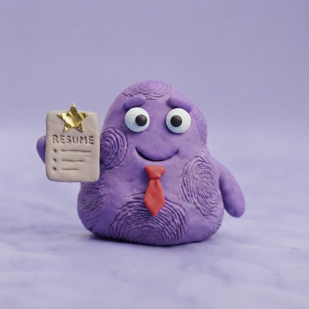 Slob mascot with a resume